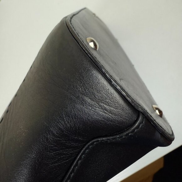 Frederic Fekkai Black Leather Shoulder Bag Made in Italy - Picture 8 of 16
